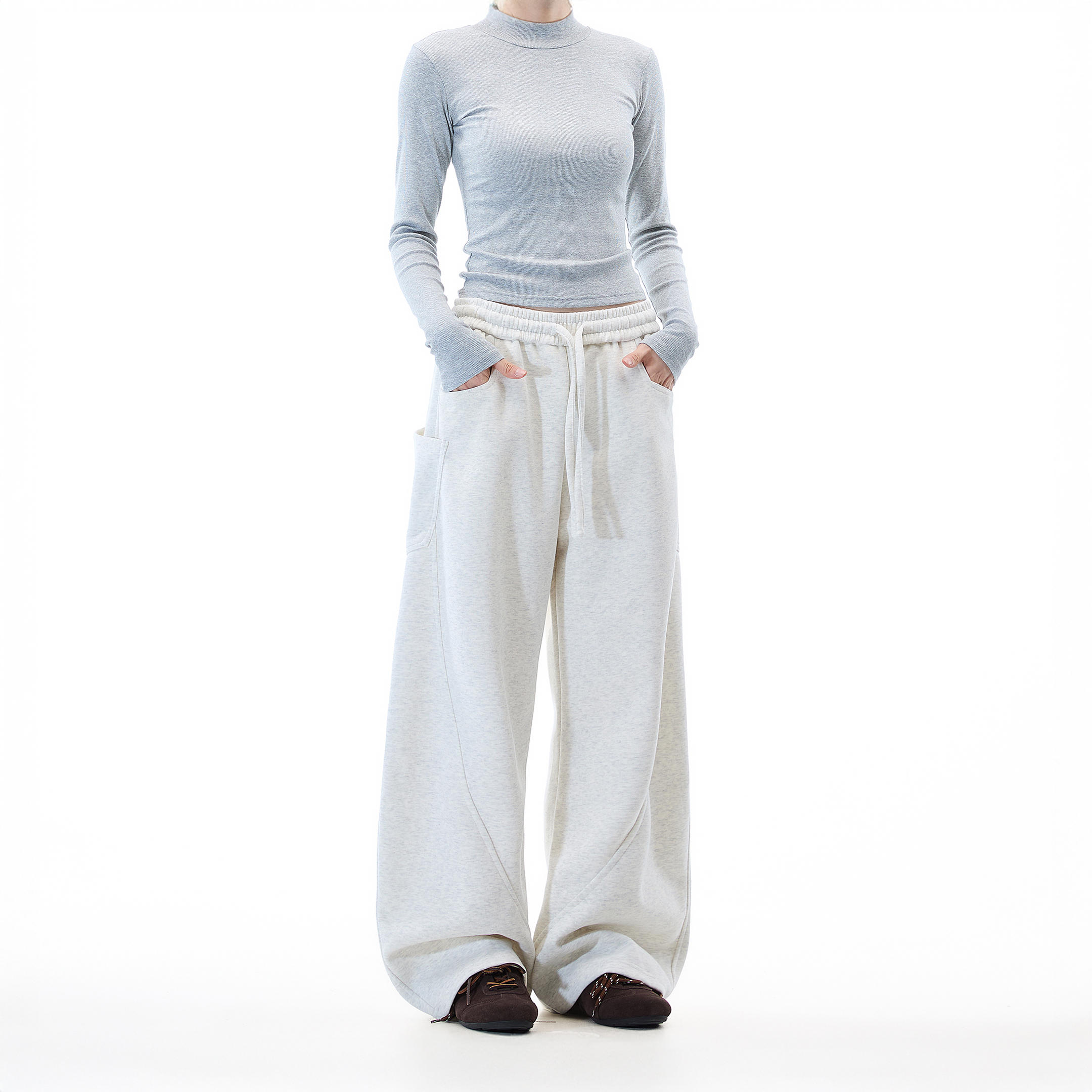 美式潮牌多口袋运动休闲卫裤女秋季新款垂感慵懒松弛感情侣款长裤