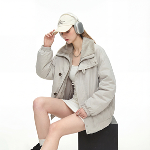 2025冬季新款双面穿加绒短外套女高级感仿兔毛内里时尚休闲派克服