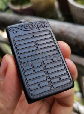 曾木匠项链雕刻黑檀木