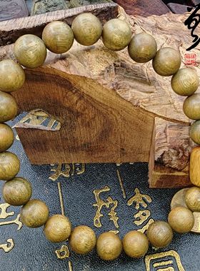 曾木匠原创定制天然绿檀木手串女手链女男士文玩檀香佛珠盘玩静心