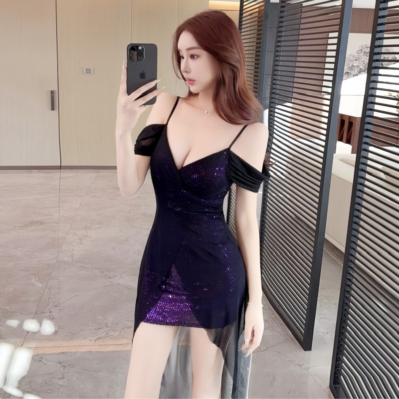 夜总店性感连衣裙夜场上班晚礼服spa桑拿足疗按摩足浴技师工作服