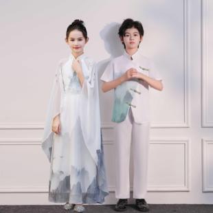 中小学生男女童汉服舞蹈服诗歌朗诵大合唱团主持比赛古筝演出礼服