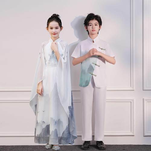 诗歌朗诵比赛大合唱演出服中国风