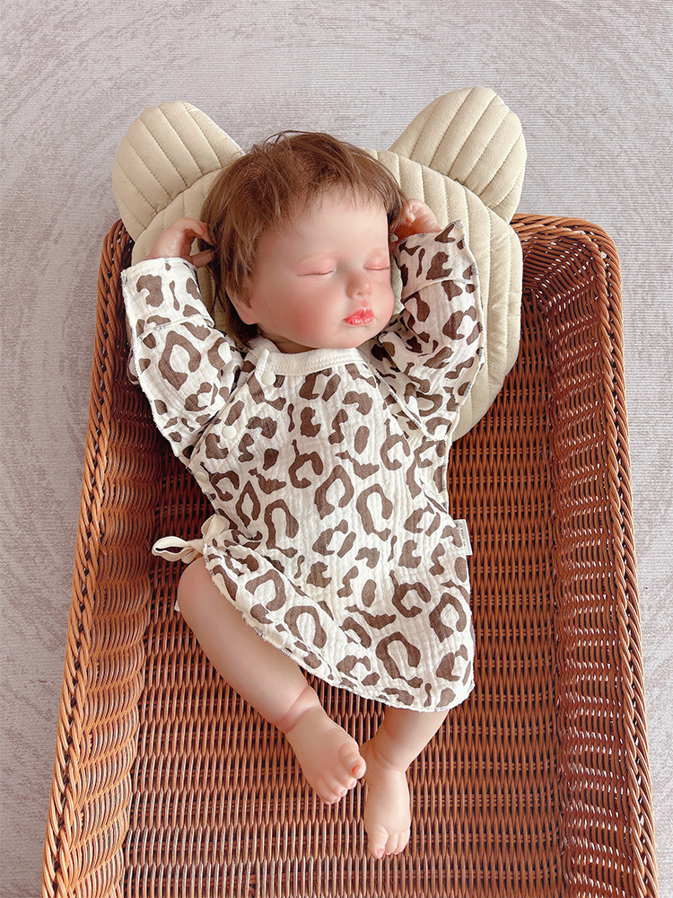 순면 거즈 하프백 탑  레이스 업 긴팔 탑 여름 얇은 남성과 여성의  스님 의류