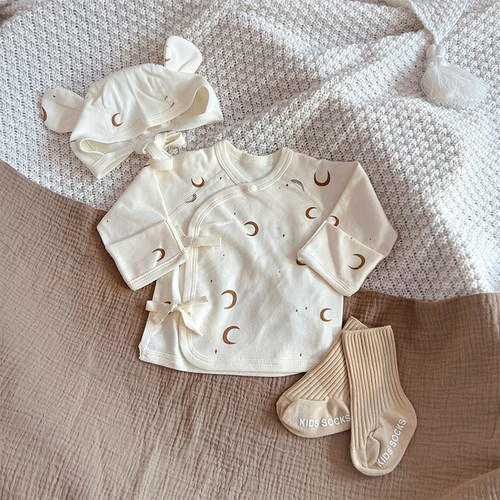 新生婴儿儿衣服纯棉0-3月半背衣初生宝宝上衣和尚服春秋产房用品