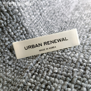 made in korea韩国唛印标签韩版上衣T恤衬衫裙子米黄色新款领标签