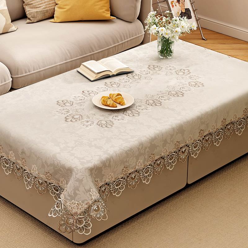 客厅茶几桌布台布布艺蕾丝现代简约欧式长方形盖布茶几布网红盖巾