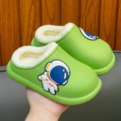 宝宝家居鞋 儿童防水棉拖冬季 室内外加厚包跟保暖防滑毛毛厚底拖鞋