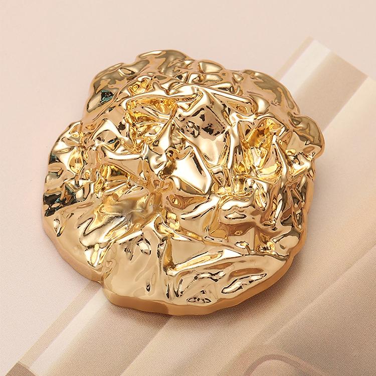 时尚异形褶皱金属纽扣西装外套大衣皮草扣子装饰高档大扣子领扣