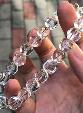 10A净水巴西天然白水晶冰块手链六方棱柱糖块手串简约百搭男女款