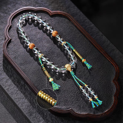 天然巴西10A级全净体白水晶10mm手持串珠新中式佛珠念珠百搭男女