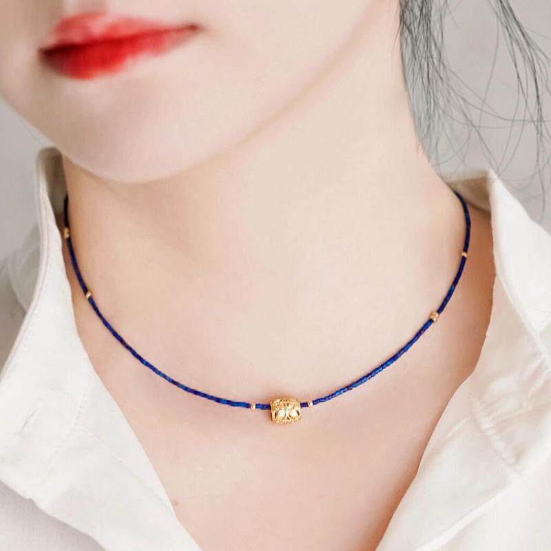 极细转运珠天然1mm项链青金石男