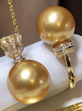 14mm戒指女王款两件套南洋金珠