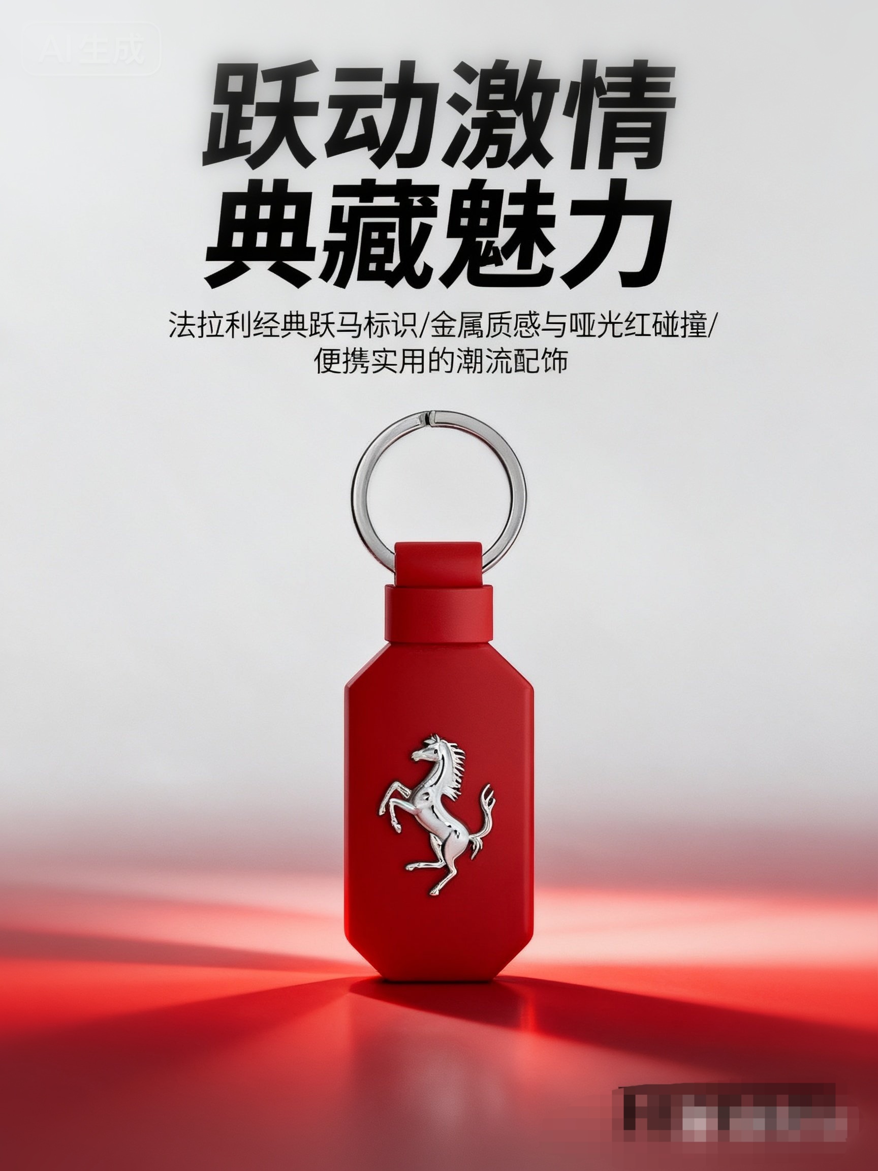 经典法拉利跃马钥匙扣 | 皮具钥匙链 | 奢华汽车周边礼品