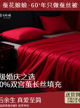 蚕花娘娘专柜桑蚕丝被高于优等品备婚结婚婚庆被芯陪嫁喜被子母被