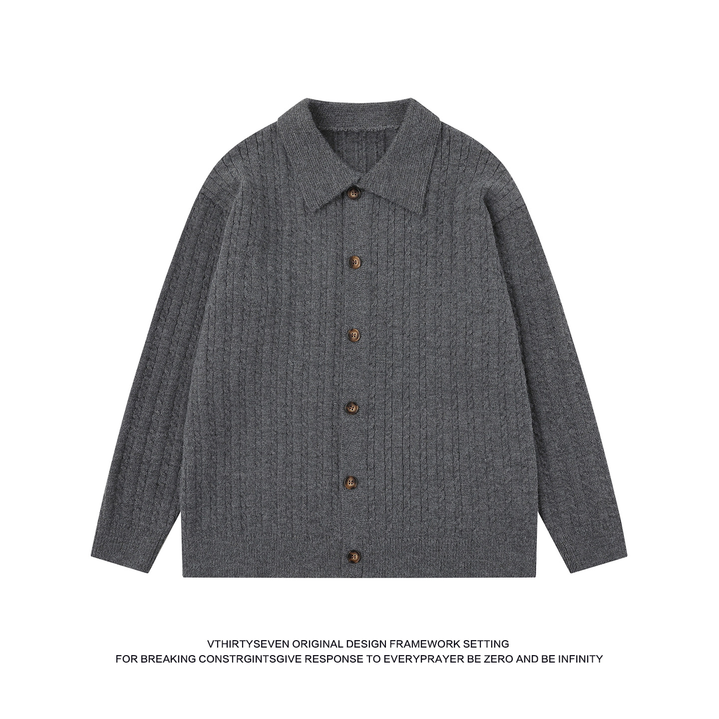 美式复古格雷系灰色针织毛衣男