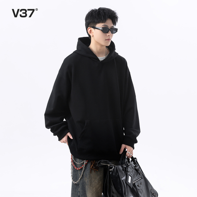 V37黑色连帽卫衣男款202