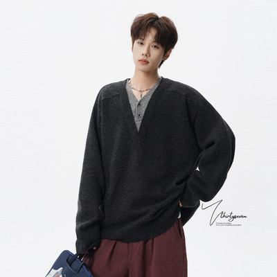 V37美式复古设计感毛衣