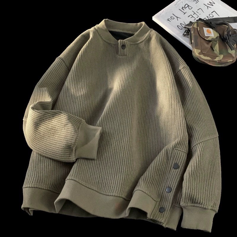 潮牌复古慵懒风毛衣男