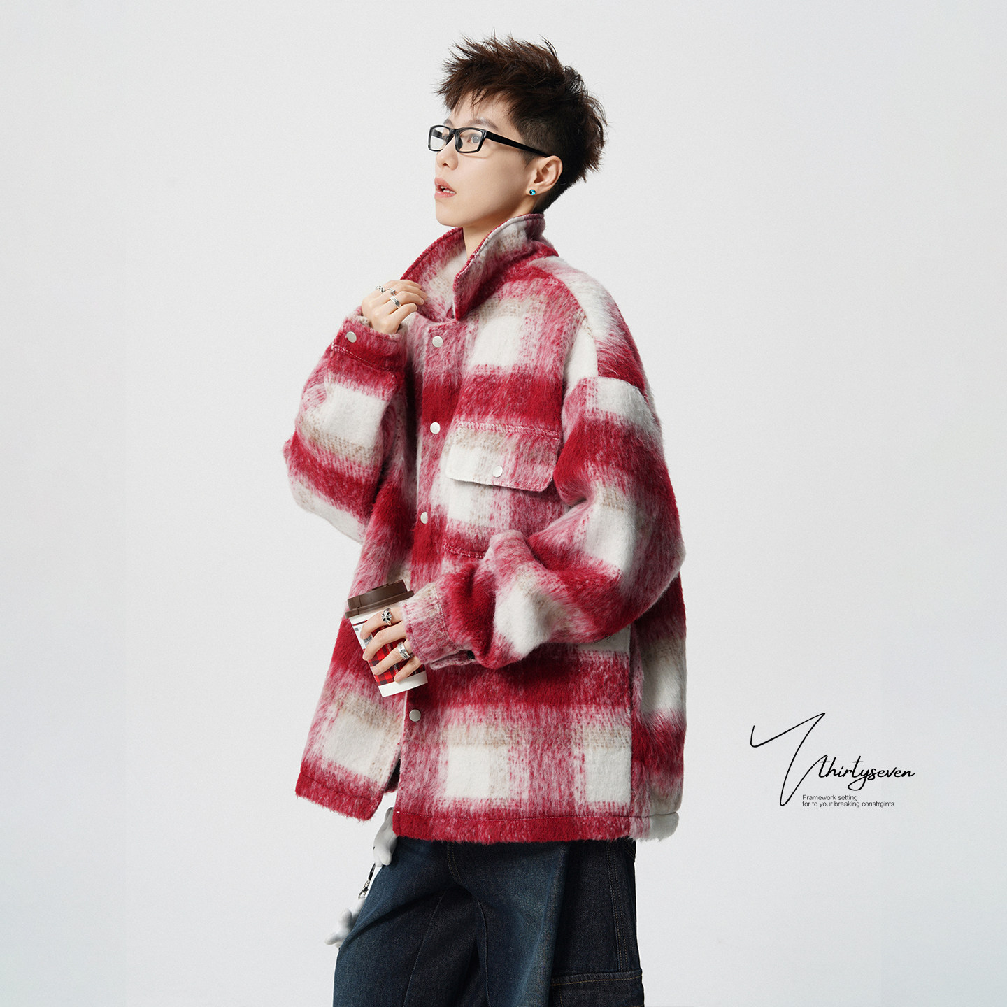 美式港风毛呢大衣外套