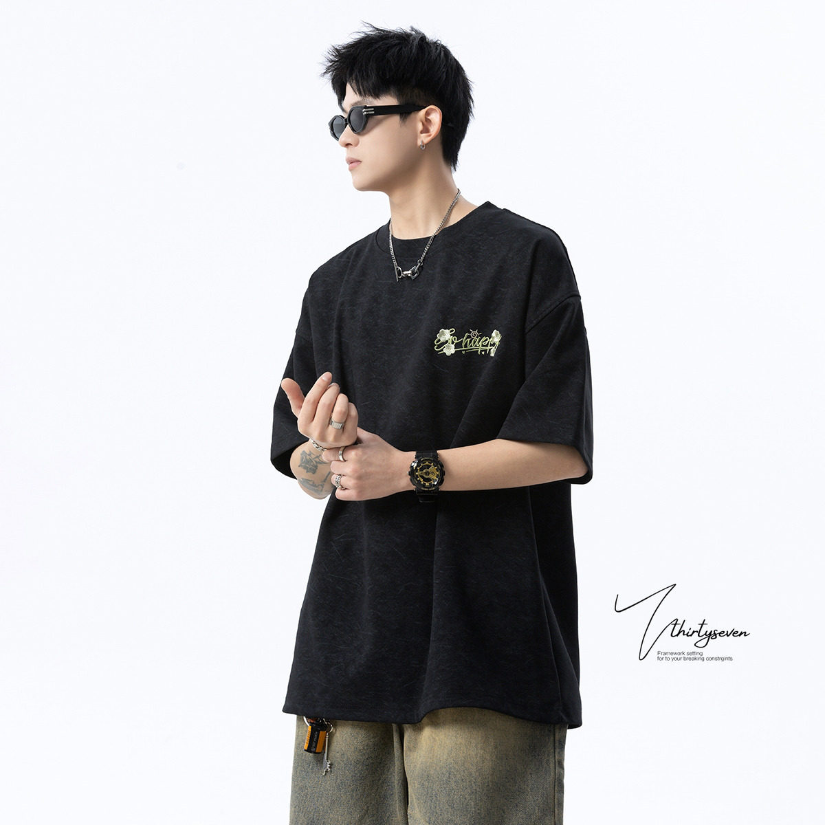 V37日系cityboy短袖t恤男图片
