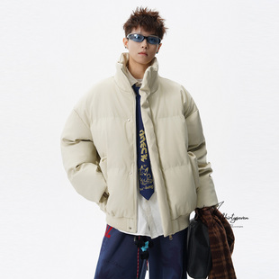 V37美式 复古立领加厚棉衣男冬cleanfit宽松百搭保暖痞帅棉服外套