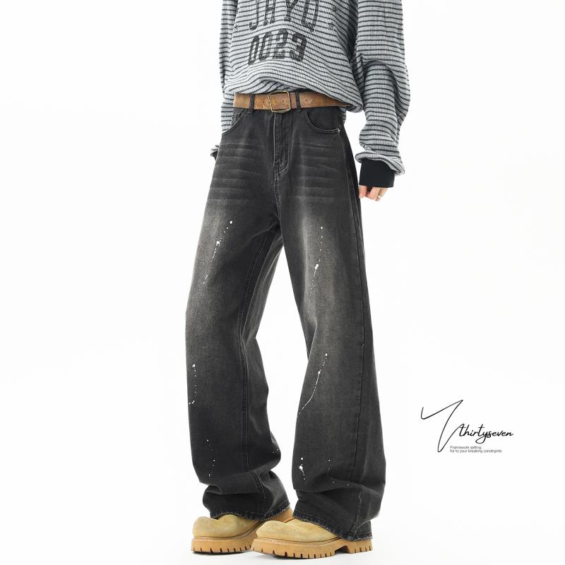 美式潮牌cleanfit水洗牛仔裤男