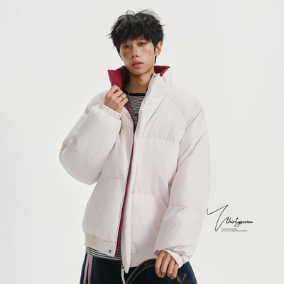 美式氛围感双拼色情侣面包服男