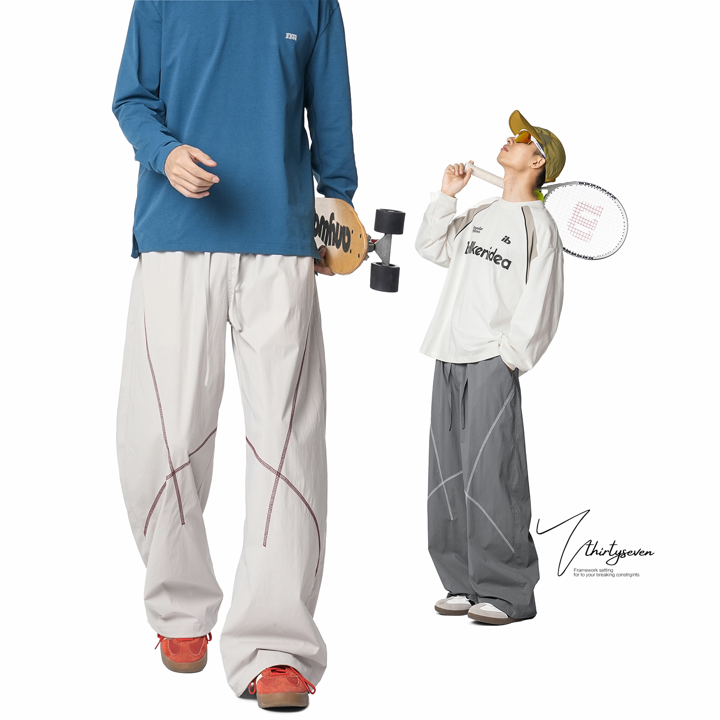 V37美式户外撞色休闲裤