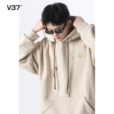 V37重磅连帽卫衣男款春秋季新