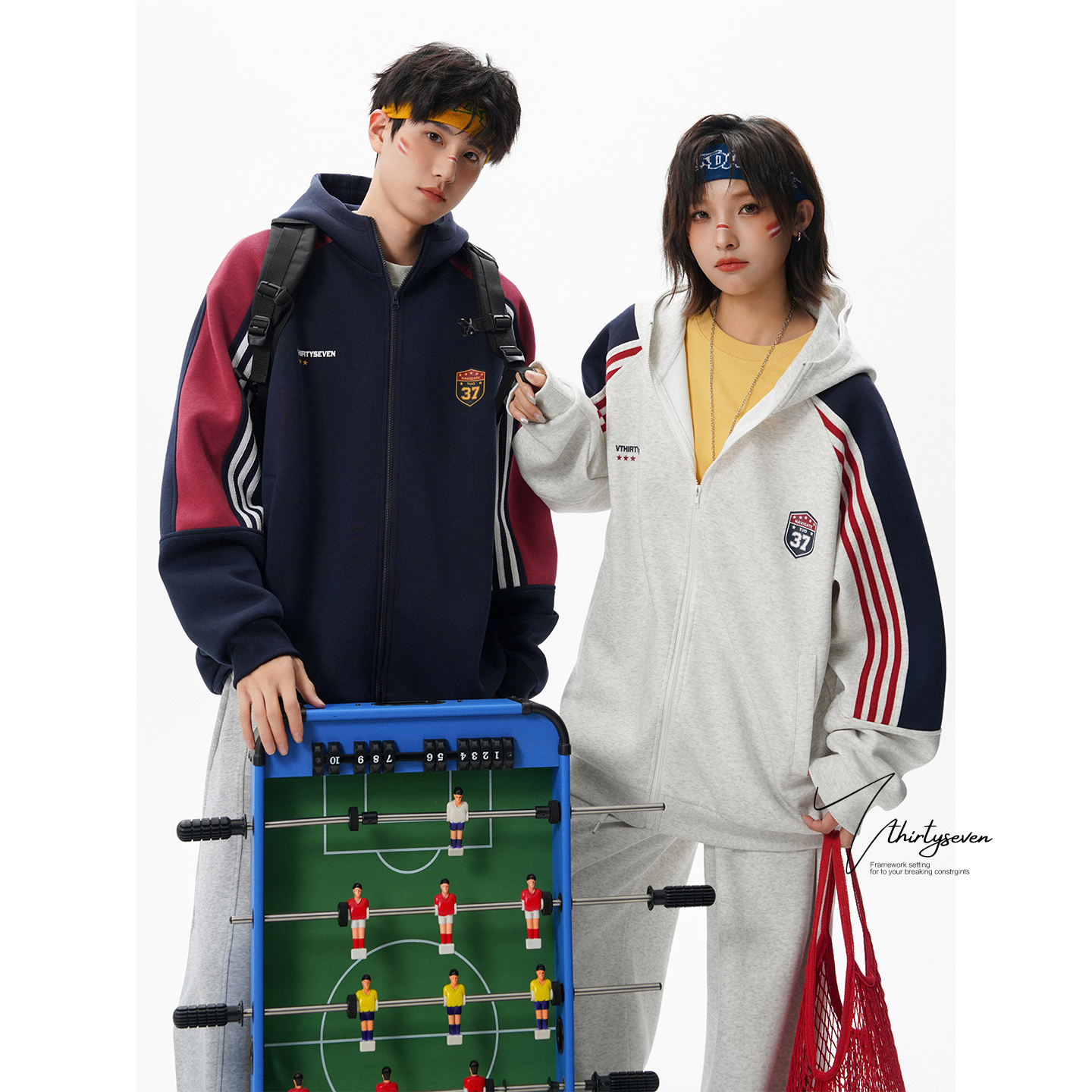 美式潮牌插肩袖运动立领外套男