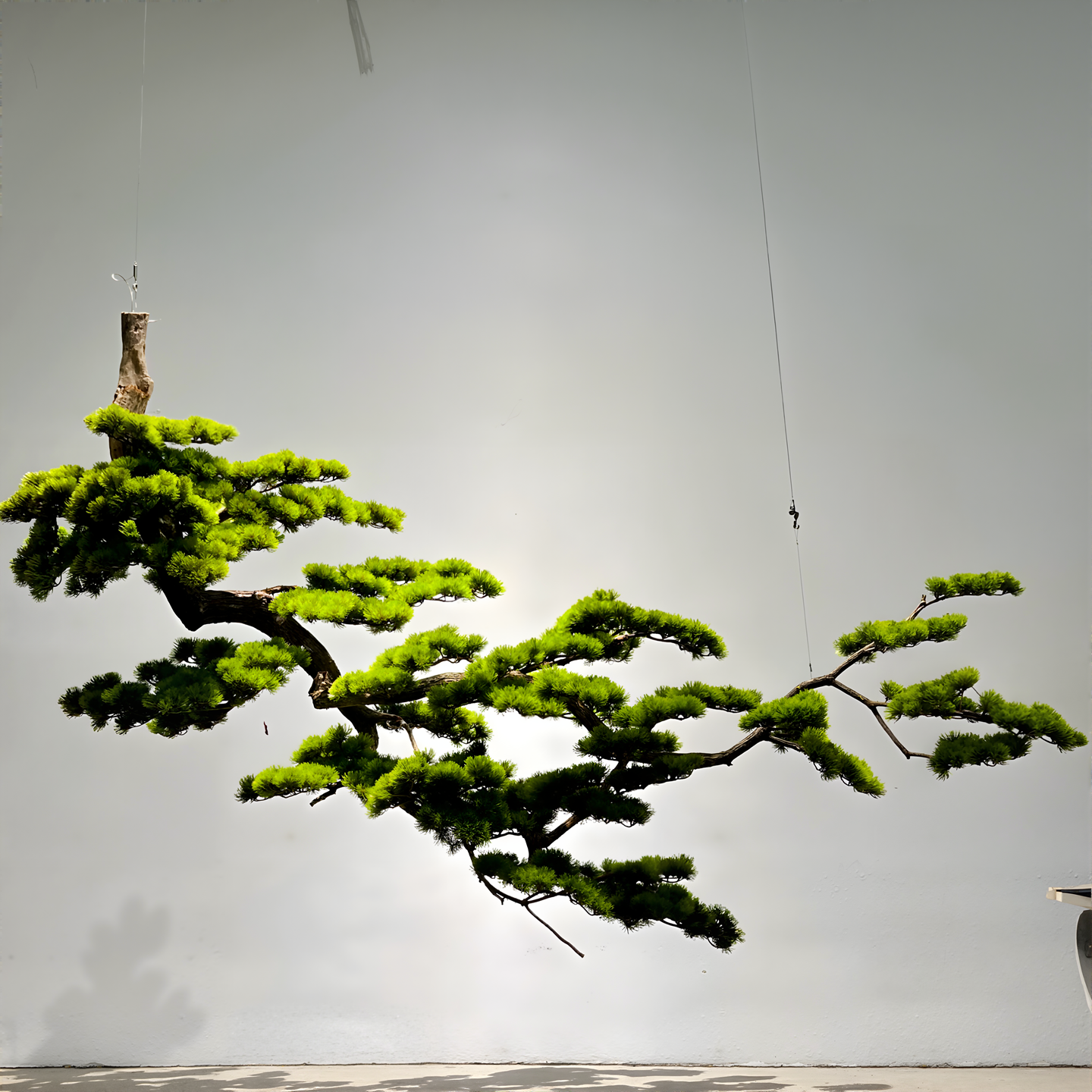 倒挂松树悬挂悬崖式迎客松侧挂景观绿植造景橱窗仿生摆件玄关造景