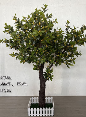 仿真桂花树造假盆景家居摆件假树