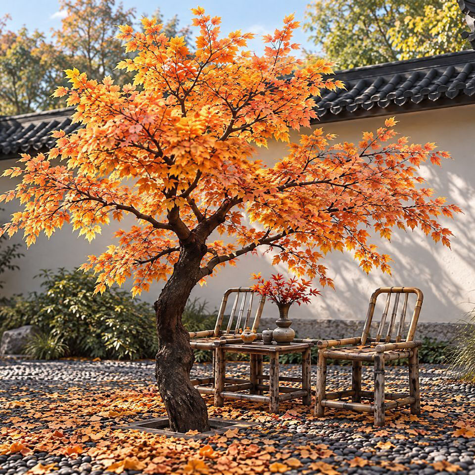仿真胡杨树假桦树秋季黄色造景树