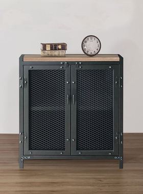 loft工业风餐边柜铁艺茶水台厨房碗柜做旧餐厅备餐柜斗柜酒柜包邮