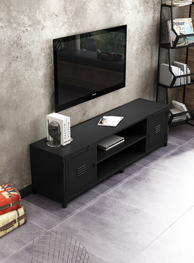 loft客厅工业风电视柜小户型铁艺复古电视柜矮柜地柜视听柜储物柜