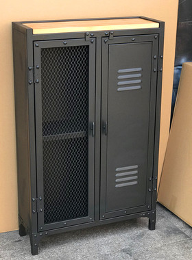 美式铁艺备餐台loft餐厅茶水碗柜复古餐边柜储物柜酒柜抽屉置物柜