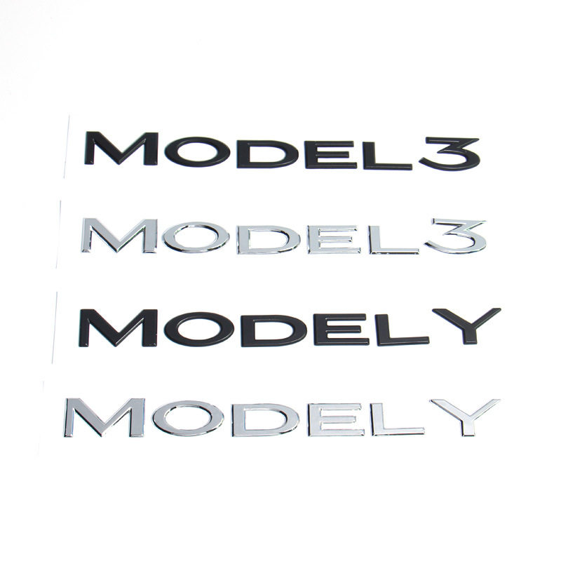 适用于特斯拉model3前后黑标尾箱英文字母modely标志贴车标logo标