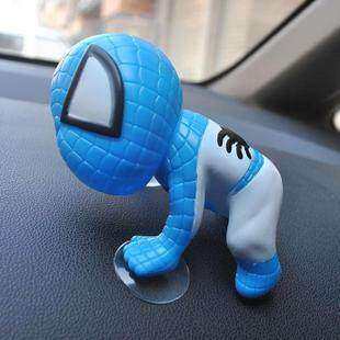 车载蜘蛛侠卡通公仔 Q版吸盘蜘蛛侠公仔 装饰 创意摆件 汽车饰品