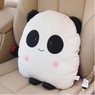 德纳里 汽车头枕可爱卡通护颈枕 车枕车用腰靠垫 熊猫头枕 抱枕被
