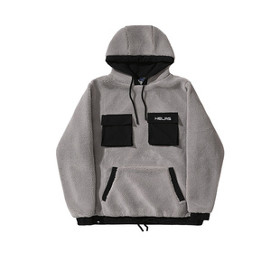 法国 OFF Helas HOODIE 连帽套头保暖加厚羊羔绒帽衫 COZY