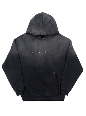 AVENUE&SON大道之子2024秋冬新款水洗渐变LOGO字滑板宽松帽衫卫衣