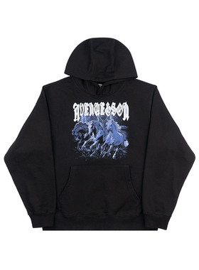 AVENUESON大道之子2024闪电烈马印花logo连帽帽衫卫衣