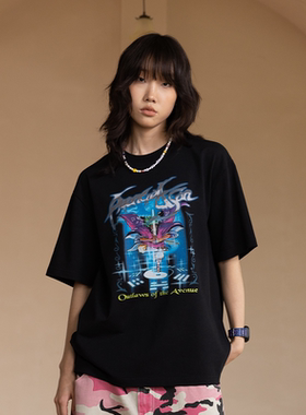 AVENUESON大道之子2025水浒卡风格主题印花纯棉短袖T恤