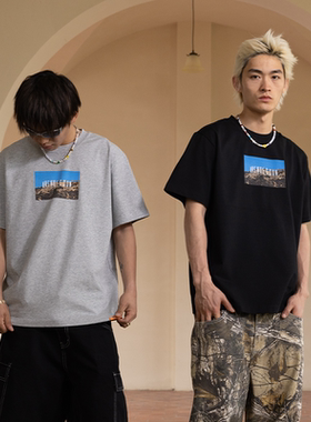 AVENUESON大道之子2025滑板好莱坞照片短袖T恤纯棉