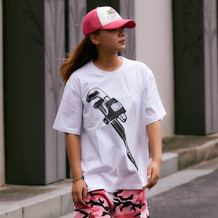 AVENUESON大道之子2025白色扳手工具印花LOGO纯棉短袖 T恤