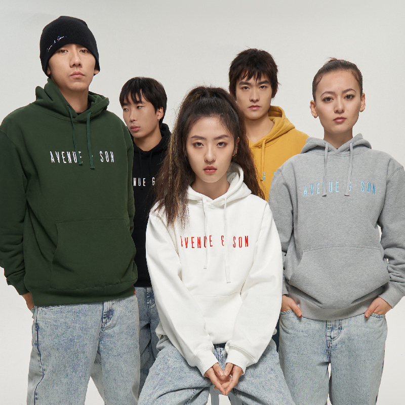 大道之子滑板卫衣刺绣字母LOGO