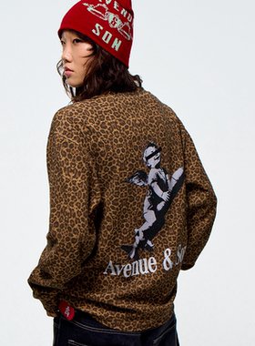 AVENUESON大道之子2025双色华夫格长袖T恤秋冬宽松重磅针织内搭