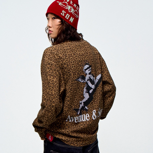 AVENUESON大道之子2025双色华夫格长袖 T恤秋冬宽松重磅针织内搭