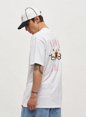 AVENUE&SON 大道之子 夏季T恤简约半袖透气圆领宽松灯泡印花短袖